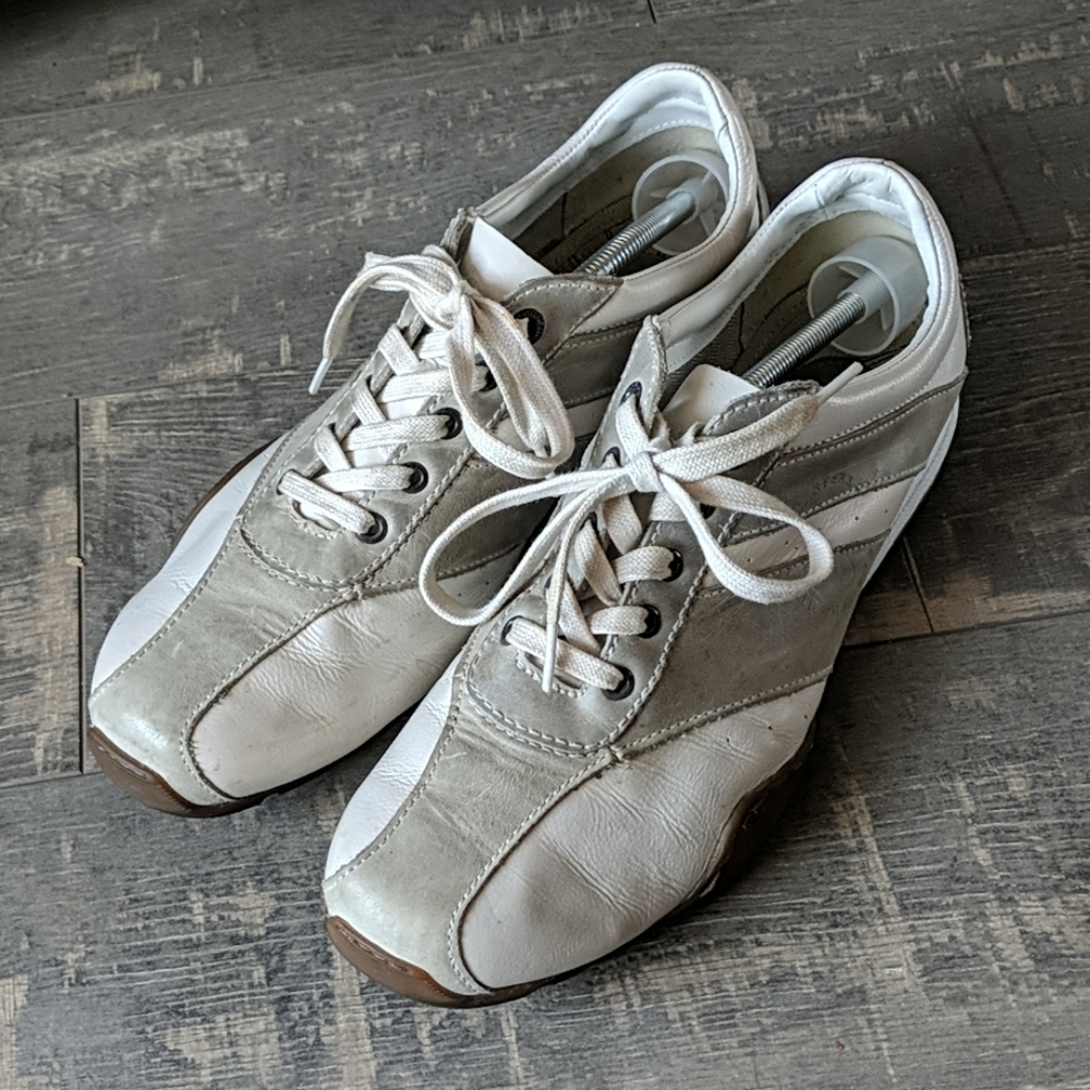 Doc Martens Mens Nate White Leather Sneakers